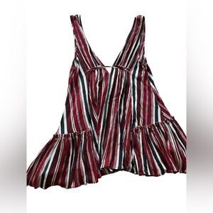 Striped Red and White Swim Coverup